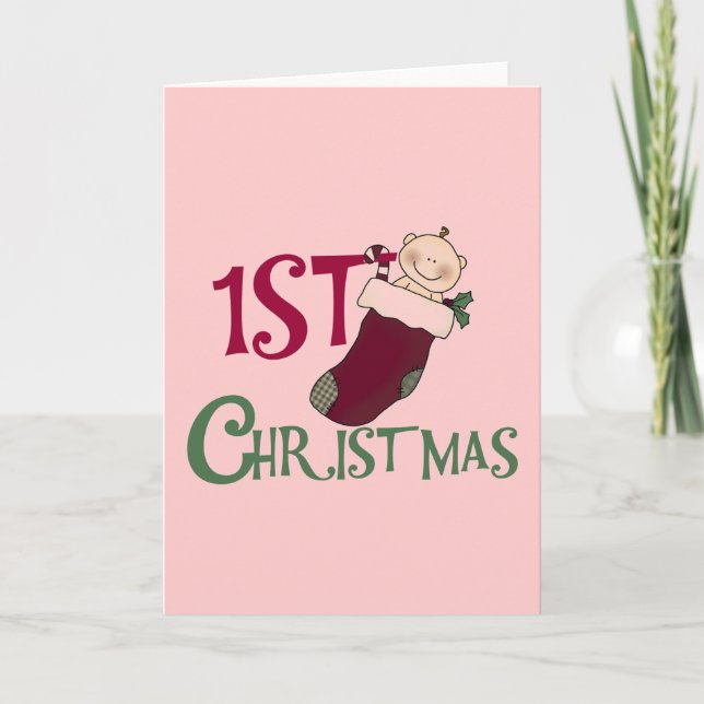 Cartes Pour Fêtes Annuelles ęr Noël-Bébé dans le bas (Devant)