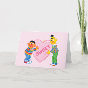 Cartes Pour Fêtes Annuelles Ernie & Bert Big Valentine's Heart