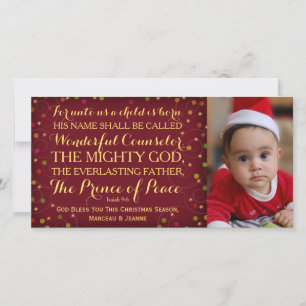 Cartes Pour Fêtes Annuelles Esaïe 9:6 Pour Nous Un Enfant Est Né