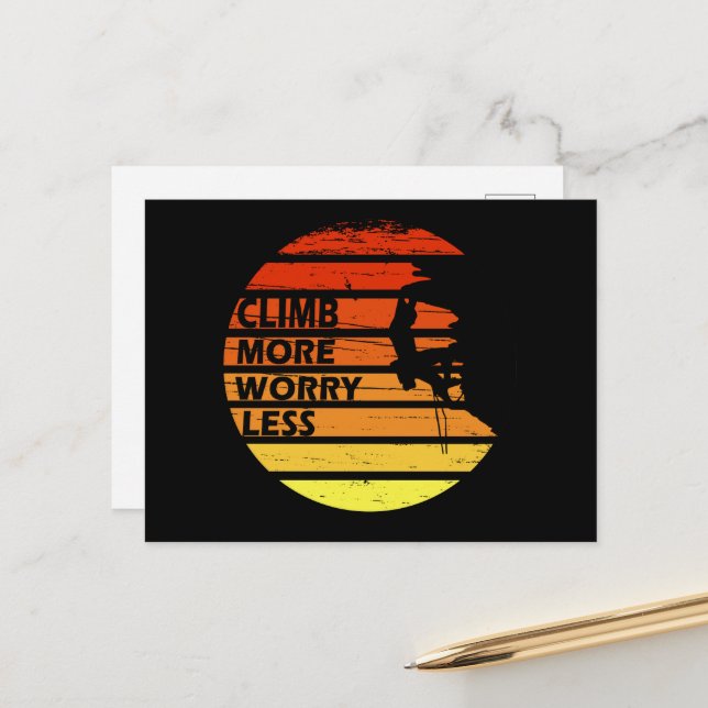Cartes Pour Fêtes Annuelles Escalade rock motivationnelle disant (Devant/Arrière en situation)