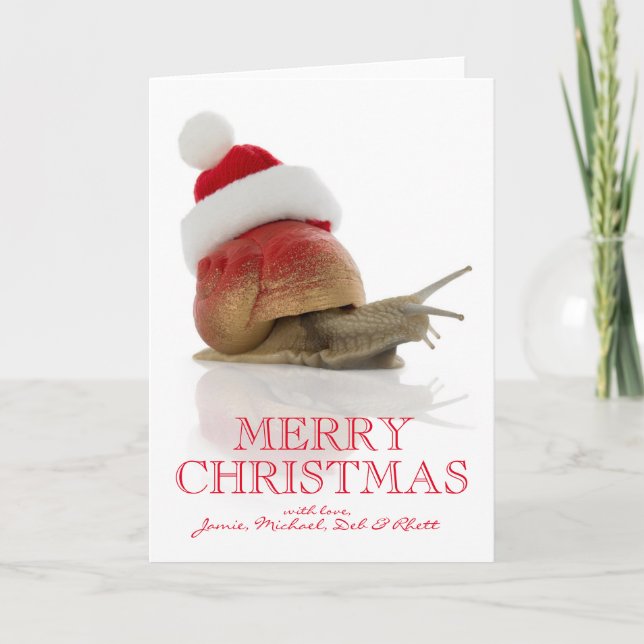 Cartes Pour Fêtes Annuelles Escargot de Noël (Devant)