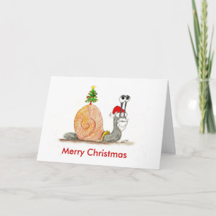 Cartes Pour Fêtes Annuelles Escargot de Père Noël