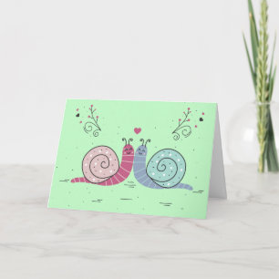 Cartes Pour Fêtes Annuelles Escargots en amour