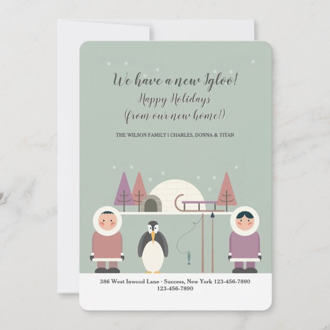 Cartes Pour Fêtes Annuelles Eskimo Moving Announcement (Devant)