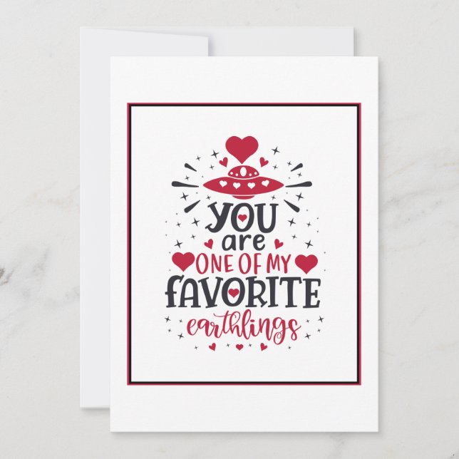 Cartes Pour Fêtes Annuelles Espace Favori Humain Amusant Coeur Valentine Salut (Devant)