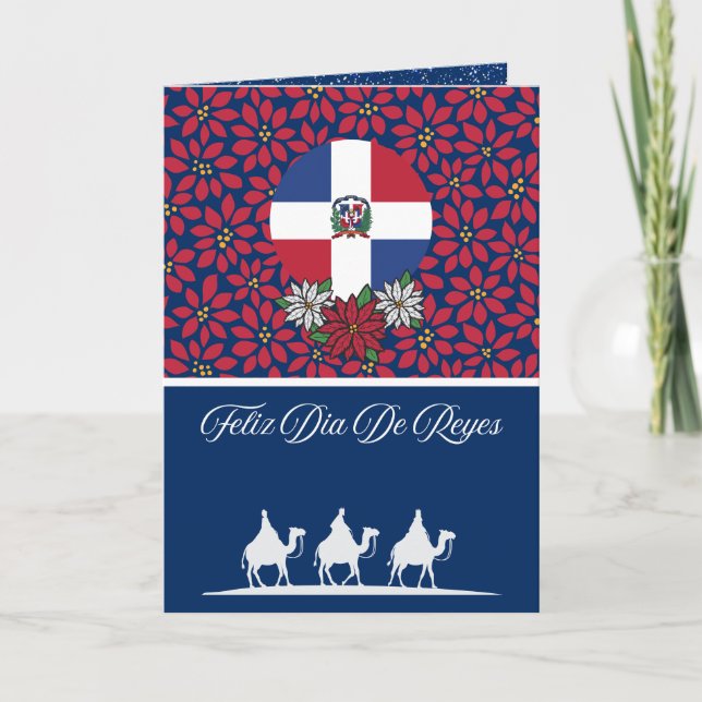 Cartes Pour Fêtes Annuelles Espagne Dominicaine Trois Rois Jour Noël (Devant)