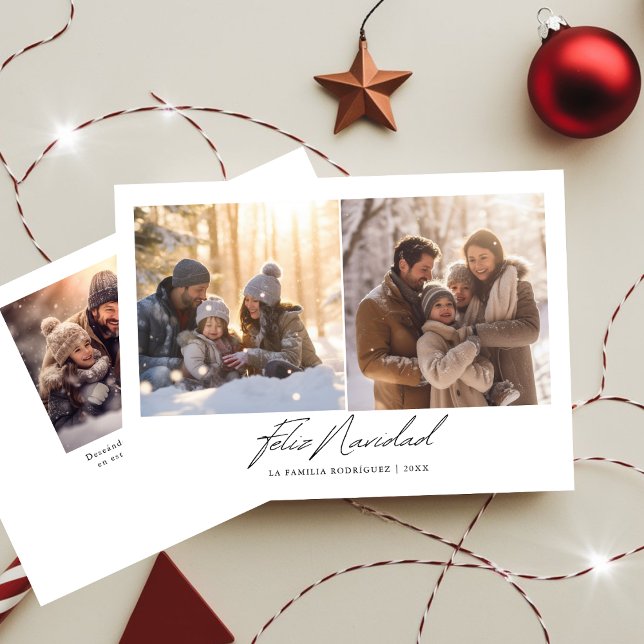 Cartes Pour Fêtes Annuelles Espagnol Feliz Navidad Family Fun Christmas Photo (Créateur téléchargé)