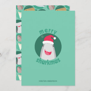 Cartes Pour Fêtes Annuelles Espèces de requins Noël