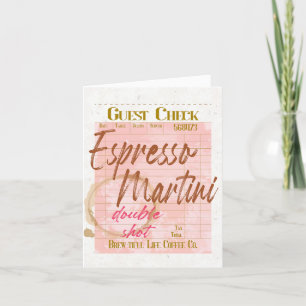 Cartes Pour Fêtes Annuelles Espresso Martini Guest Check Type de réception
