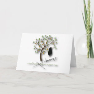 Cartes Pour Fêtes Annuelles Et un vampire dans un poirier