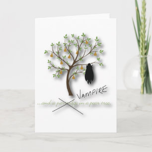 Cartes Pour Fêtes Annuelles Et un vampire dans un poirier