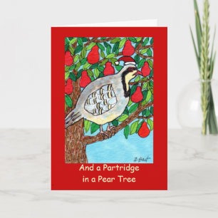 Cartes Pour Fêtes Annuelles Et une perdrix dans un arbre à poires