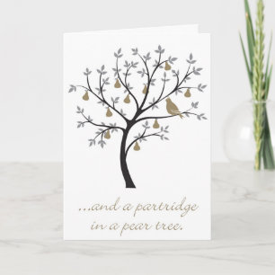 Cartes Pour Fêtes Annuelles Et une perdrix dans un poirier