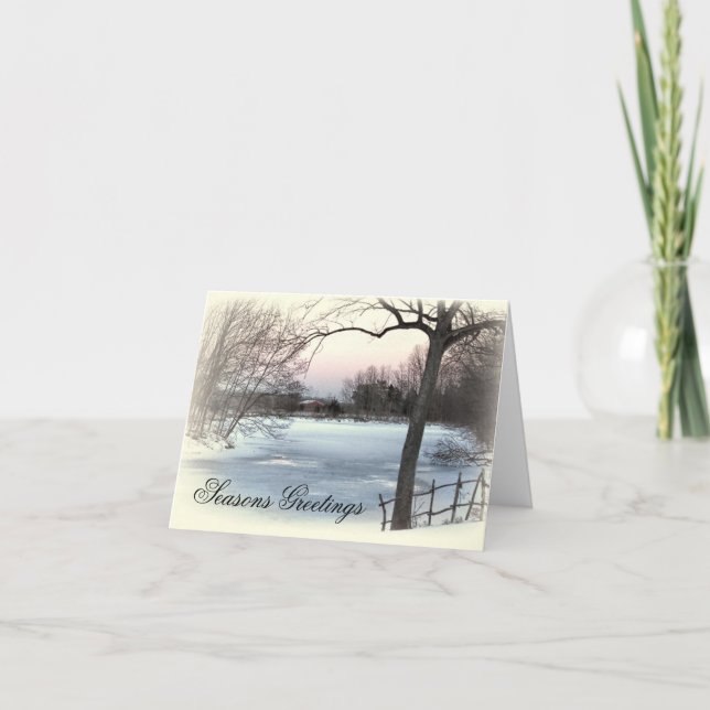 Cartes Pour Fêtes Annuelles Étang congelé (Devant)