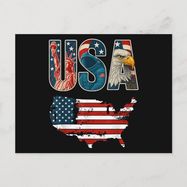 Cartes Pour Fêtes Annuelles Etats-Unis Patriotique 4 juillet Amérique Drapeau  (Devant)