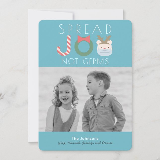 Cartes Pour Fêtes Annuelles Étendre Joyer Polar Ours Masque bleu Noël Photo (Devant)