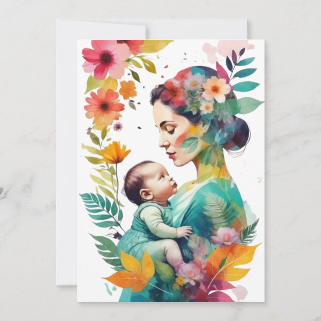 Cartes Pour Fêtes Annuelles Eternal Embrace" "Magie de la maternité" (Devant)