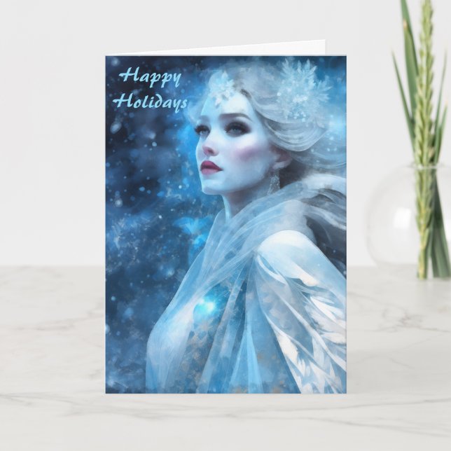 Cartes Pour Fêtes Annuelles Ethereal Frozen Neige Queen Imaginaire Art (Devant)