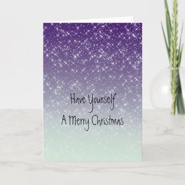 Cartes Pour Fêtes Annuelles Étincelle Violette (Devant)
