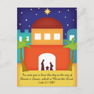 Cartes Pour Fêtes Annuelles Étoile au-dessus de nativité de Noël de Bethlehem