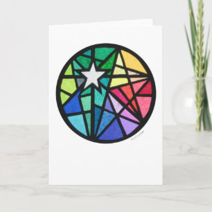 Cartes Pour Fêtes Annuelles étoile blanche