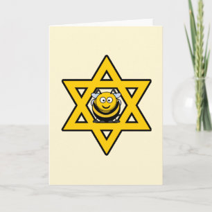 Cartes Pour Fêtes Annuelles Étoile d'abeille juive de David