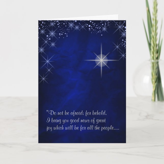 Cartes Pour Fêtes Annuelles Étoile de Bethléem Premier Noël (Devant)