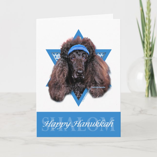 Cartes Pour Fêtes Annuelles Étoile de David de Hanoukka - caniche - Bix (Devant)