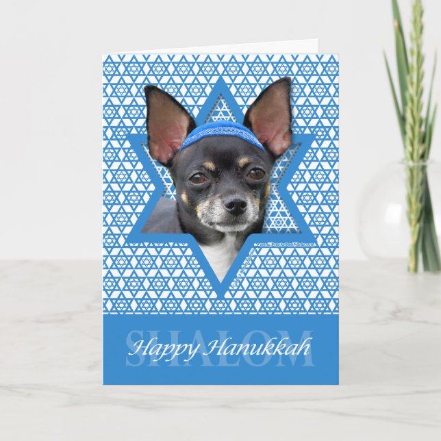 Cartes Pour Fêtes Annuelles Étoile de David de Hanoukka - chiwawa (Devant)