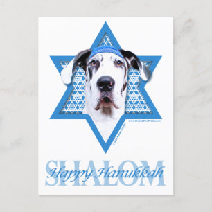 Cartes Pour Fêtes Annuelles Étoile de David de Hanoukka - great dane -
