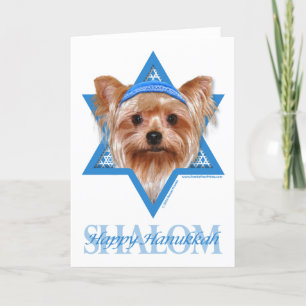 Cartes Pour Fêtes Annuelles Étoile de David de Hanoukka - Yorkshire Terrier