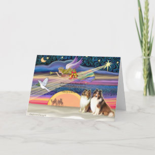 Cartes Pour Fêtes Annuelles Étoile de Noël - Chiens de mer de Shetland (2 sabl
