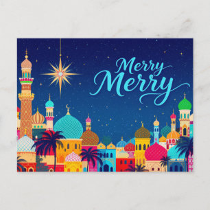 Cartes Pour Fêtes Annuelles Étoile de Noël de la ville du Moyen-Orient