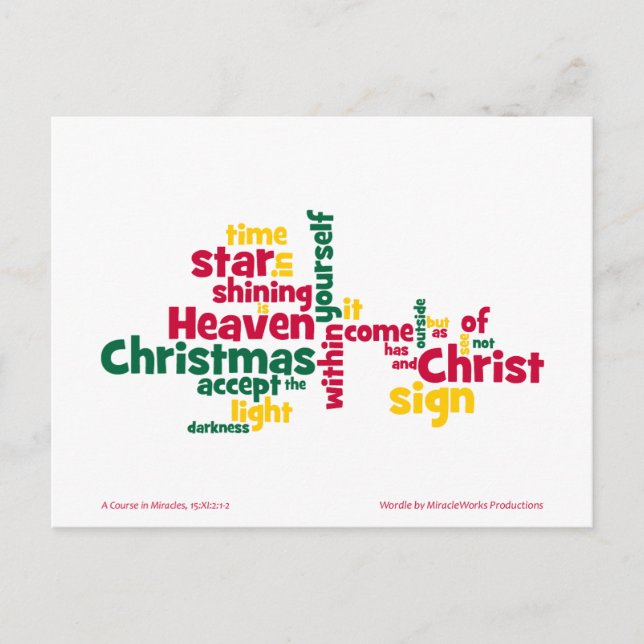 Cartes Pour Fêtes Annuelles Étoile de Noël de l'ACIM (Devant)