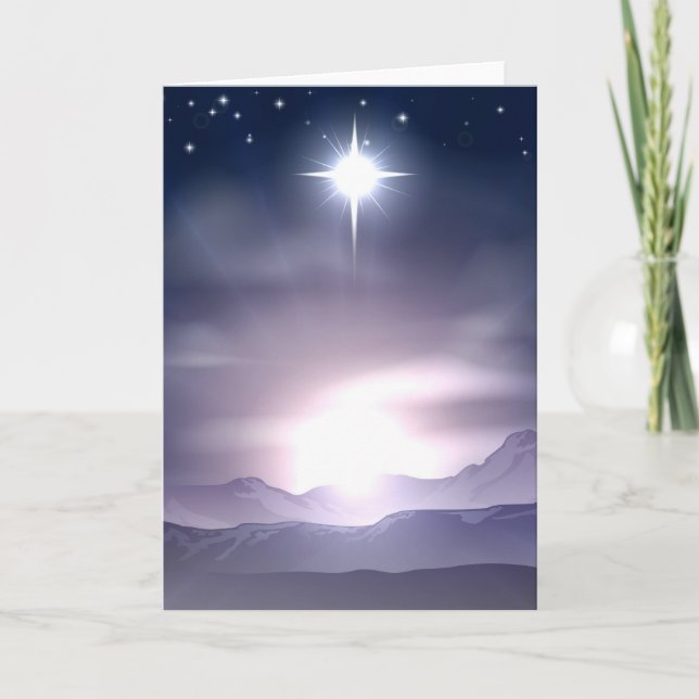 Cartes Pour Fêtes Annuelles Étoile de Noël de nativité de Bethlehem (Devant)