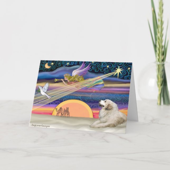 Cartes Pour Fêtes Annuelles Étoile de Noël - Grandes Pyrénées 1 (Devant)