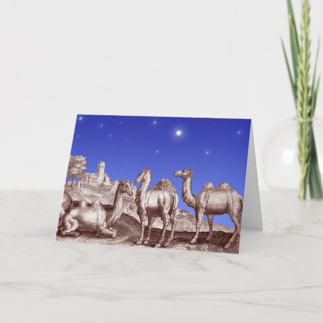 Cartes Pour Fêtes Annuelles Étoile des chameaux de Bethlehem (Devant)