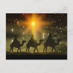 Cartes Pour Fêtes Annuelles Étoile dorée des hommes de Noël de Bethléem