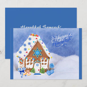 Cartes Pour Fêtes Annuelles Étoile Hanoukka moderne de David Gingerbread House