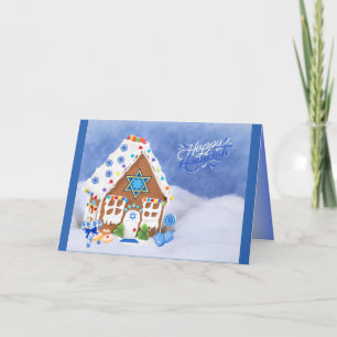 Cartes Pour Fêtes Annuelles Étoile Hanoukka moderne de David Gingerbread House