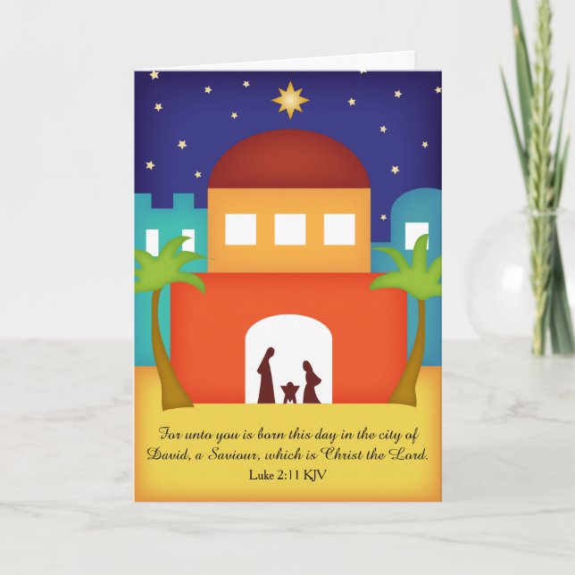 Cartes Pour Fêtes Annuelles Étoile sur la Nativité de Noël de Bethléem (Devant)