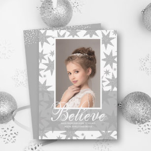 Cartes Pour Fêtes Annuelles Étoiles d'argent Photo de Noël