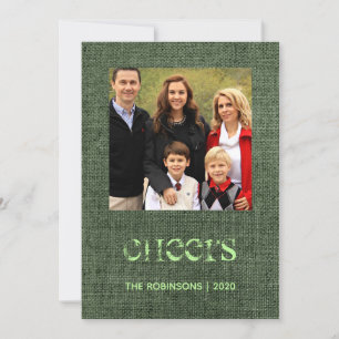 Cartes Pour Fêtes Annuelles Étoiles de Noël Burlap Photo de famille