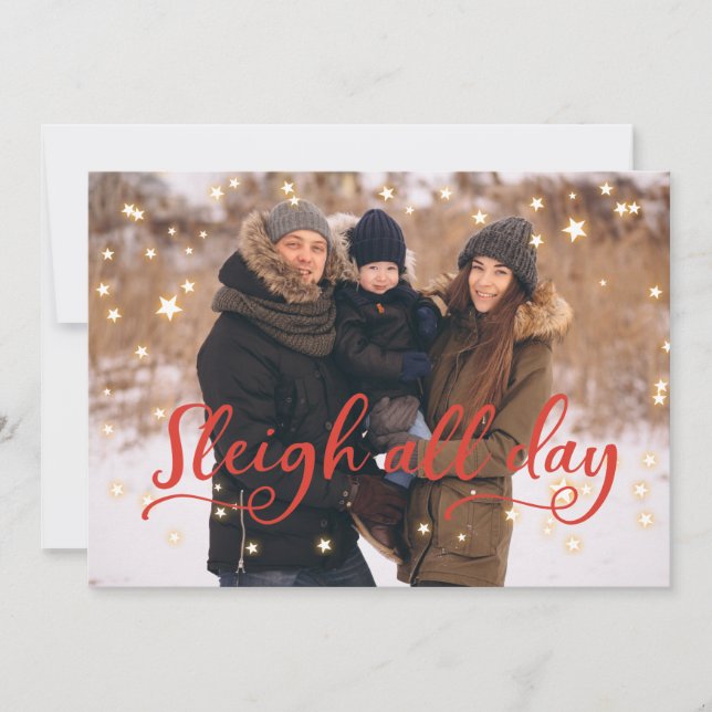 Cartes Pour Fêtes Annuelles Étoiles de photos de famille | Salutation de Noël  (Devant)