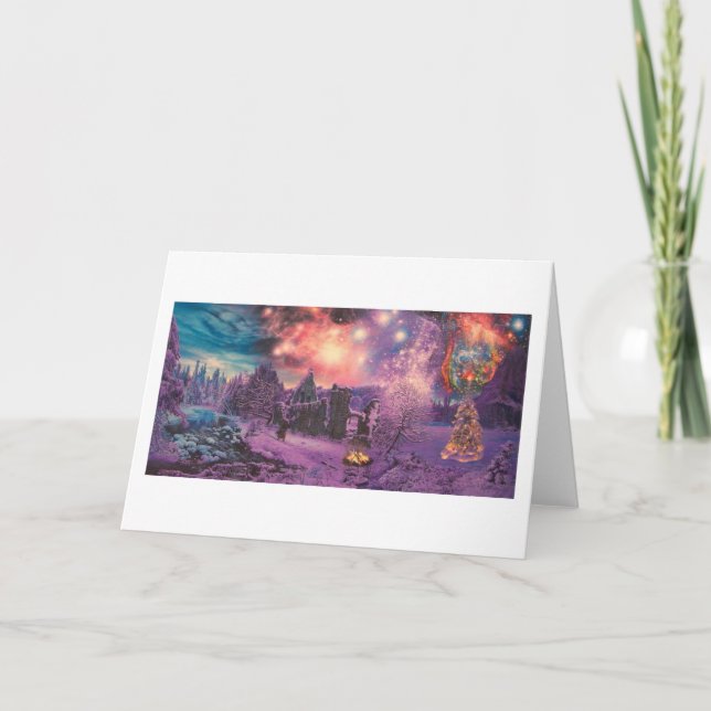 Cartes Pour Fêtes Annuelles "Étoiles et neige " (Devant)