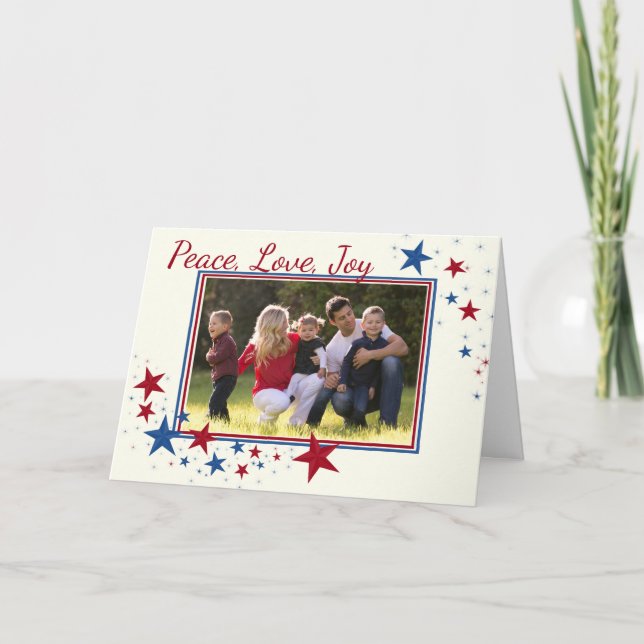 Cartes Pour Fêtes Annuelles Étoiles patriotiques (Devant)
