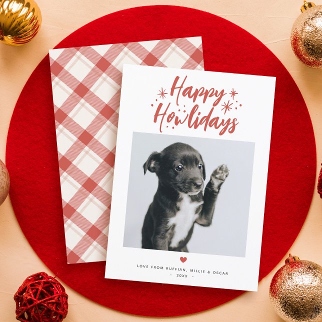 Cartes Pour Fêtes Annuelles Étoiles & Script Joyeux Howlidays Animaux de compa (Créateur téléchargé)