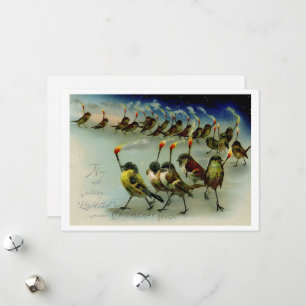 Cartes Pour Fêtes Annuelles Étrange Mob Vintage d'oiseaux avec des allumettes