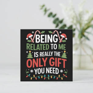 Cartes Pour Fêtes Annuelles Être apparenté à moi drôle de Noël en famille Xmas