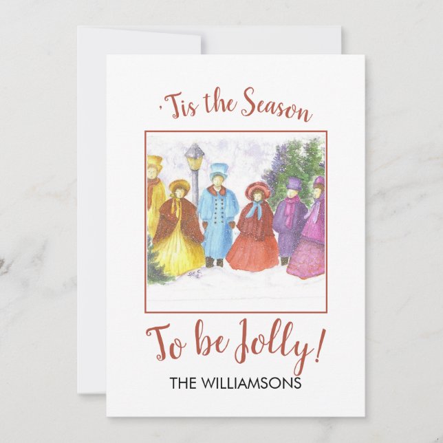 Cartes Pour Fêtes Annuelles Être Jolly Carolers de Noël (Devant)